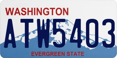WA license plate ATW5403