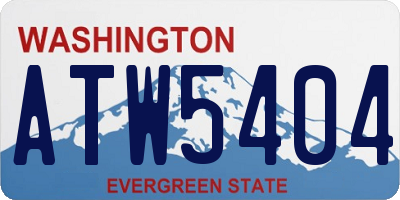 WA license plate ATW5404