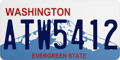WA license plate ATW5412