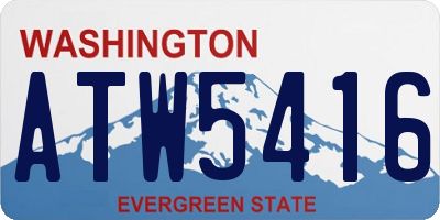 WA license plate ATW5416