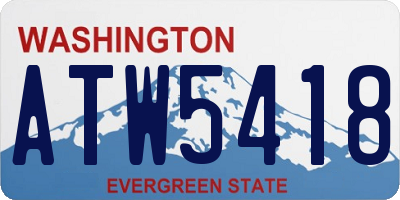 WA license plate ATW5418