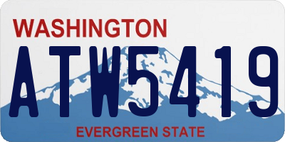WA license plate ATW5419