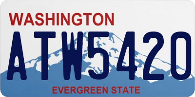 WA license plate ATW5420