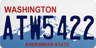WA license plate ATW5422