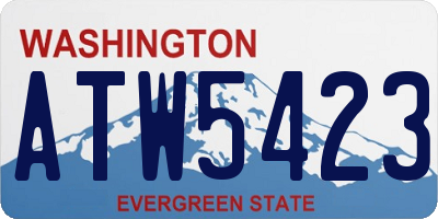 WA license plate ATW5423