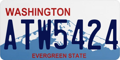 WA license plate ATW5424