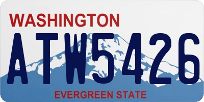 WA license plate ATW5426