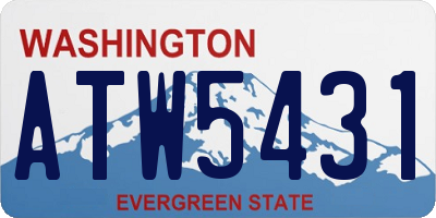 WA license plate ATW5431
