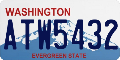 WA license plate ATW5432