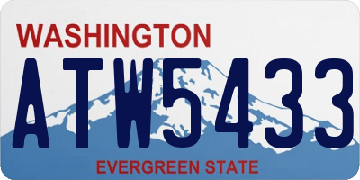 WA license plate ATW5433