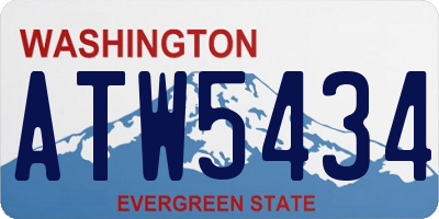 WA license plate ATW5434