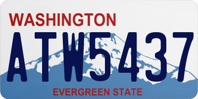 WA license plate ATW5437