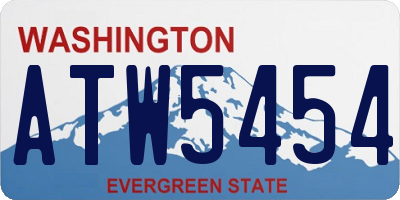 WA license plate ATW5454
