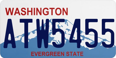 WA license plate ATW5455