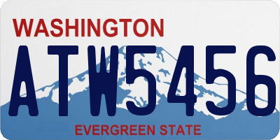 WA license plate ATW5456