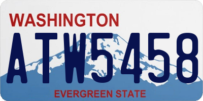 WA license plate ATW5458