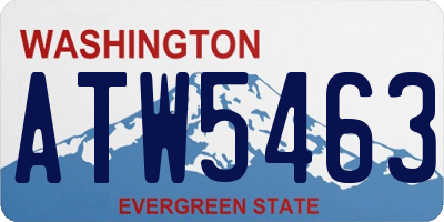 WA license plate ATW5463