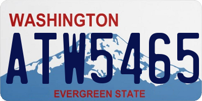 WA license plate ATW5465