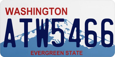 WA license plate ATW5466