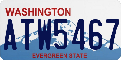 WA license plate ATW5467