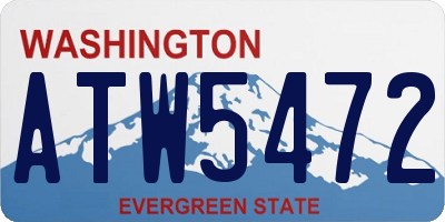 WA license plate ATW5472