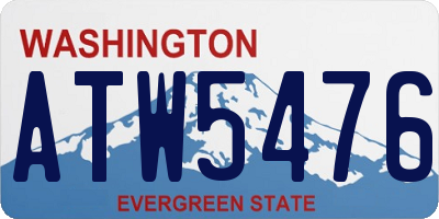 WA license plate ATW5476