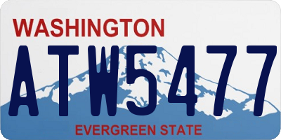 WA license plate ATW5477