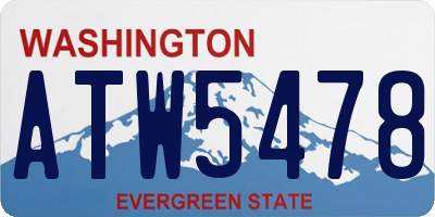 WA license plate ATW5478