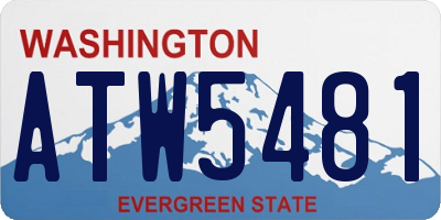 WA license plate ATW5481