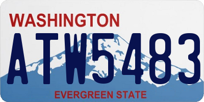 WA license plate ATW5483