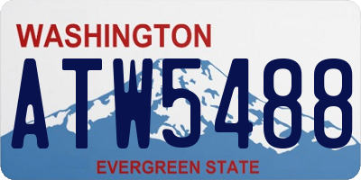 WA license plate ATW5488