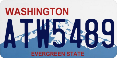 WA license plate ATW5489