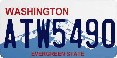 WA license plate ATW5490