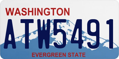 WA license plate ATW5491