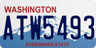 WA license plate ATW5493