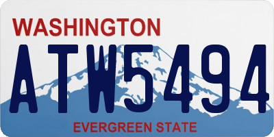 WA license plate ATW5494