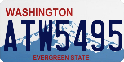 WA license plate ATW5495