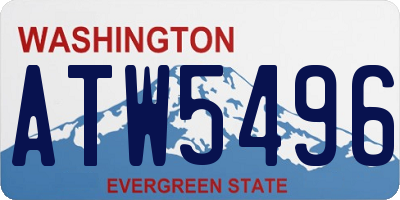 WA license plate ATW5496