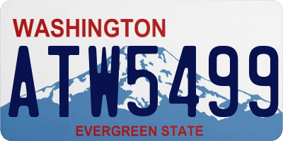 WA license plate ATW5499