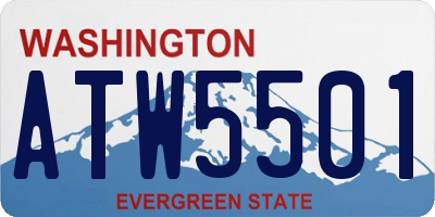 WA license plate ATW5501