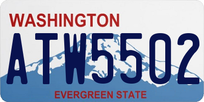 WA license plate ATW5502