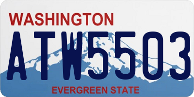 WA license plate ATW5503