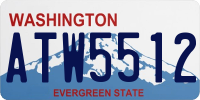 WA license plate ATW5512