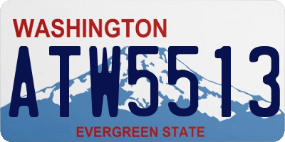 WA license plate ATW5513
