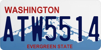 WA license plate ATW5514
