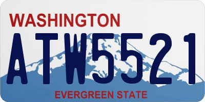 WA license plate ATW5521