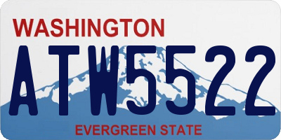WA license plate ATW5522