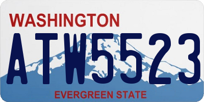 WA license plate ATW5523