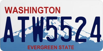 WA license plate ATW5524