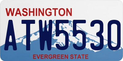 WA license plate ATW5530